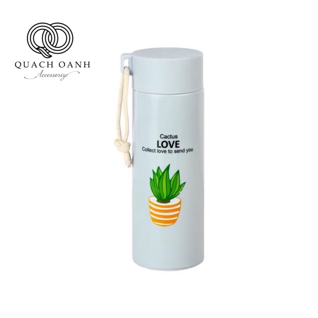 Bình Nước Thủy Tinh Bọc Nhựa Chữ Love 400ML – Họa Tiết Màu Ngẫu Nhiên QO - BN35
