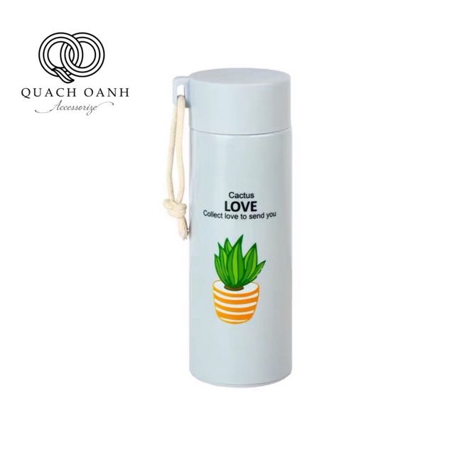 Bình Nước Thủy Tinh Bọc Nhựa Chữ Love 400ML – Họa Tiết Màu Ngẫu Nhiên QO - BN35