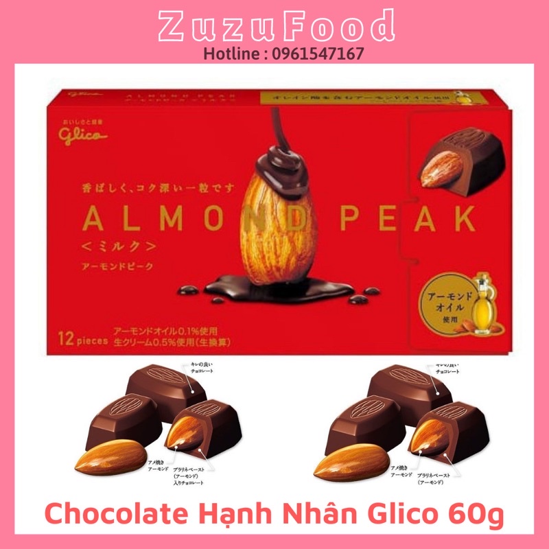 [FREE SHIP] Chocolate Hạnh Nhân Glico Almond Peak 12 Viên