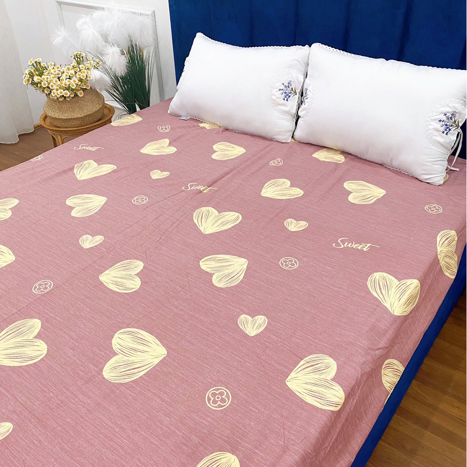 [Mã SKAMA07 giảm 8% tối đa 50K đơn 250K] Ga Trải Giường Cotton Poly, Ga Nệm Drap Giường Đủ Size Đủ Màu