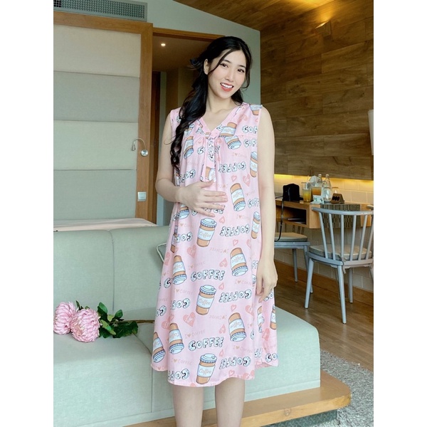 EVERMOM | Đầm tôn hai da thái form suông nơ cổ siêu nhẹ và mát