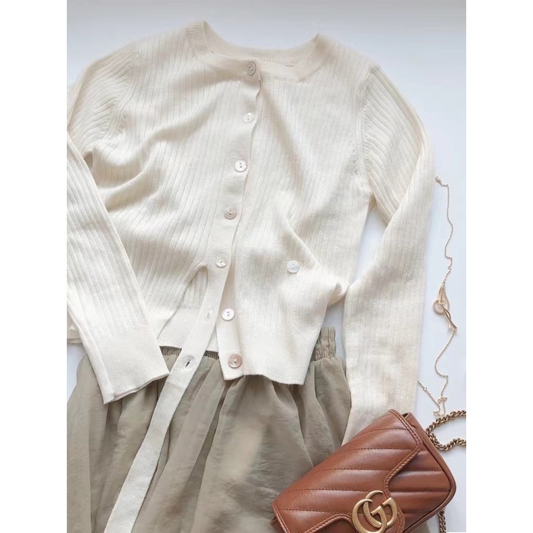 Set Áo Dệt Kim Dài Tay Và Chân Váy Midi Lưng Cao Thời Trang Mùa Thu Mới 2022 Dành Cho Nữ