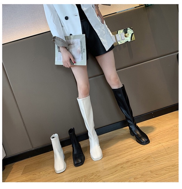 [Có Sẵn] Boots nữ cổ cao và cổ ngắn ulzzang khoá sau gót da mềm ôm chân đế thấp | BigBuy360 - bigbuy360.vn