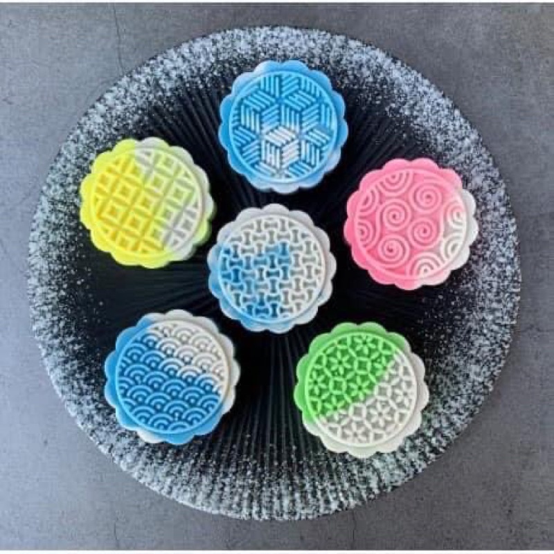 Khuôn trung thu vân mây 1 nhấn 6 mặt 150 gam