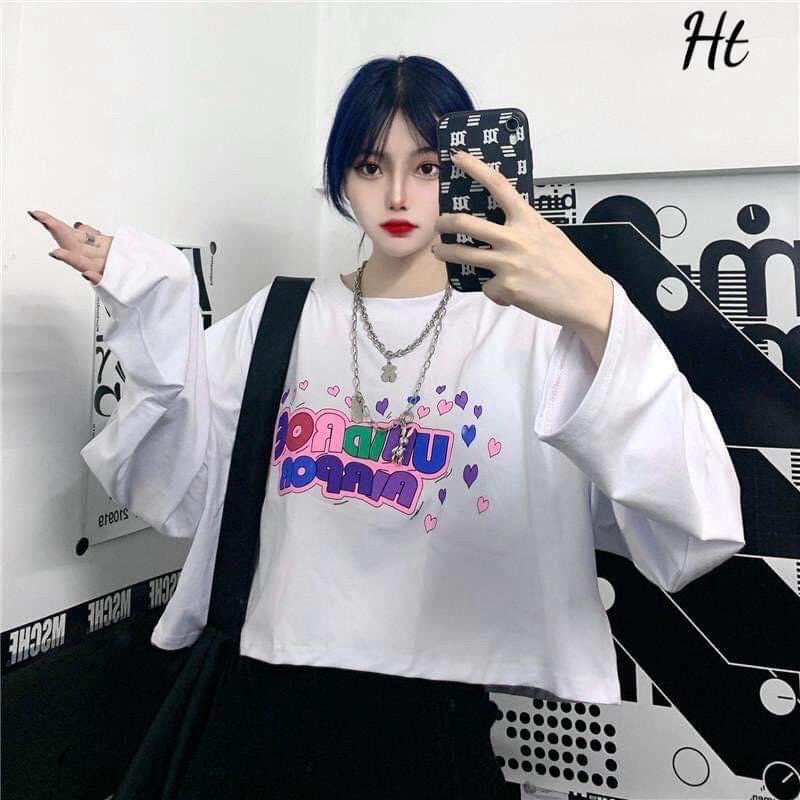 Áo croptop tay dài UNIDROE tim HT12 | BigBuy360 - bigbuy360.vn