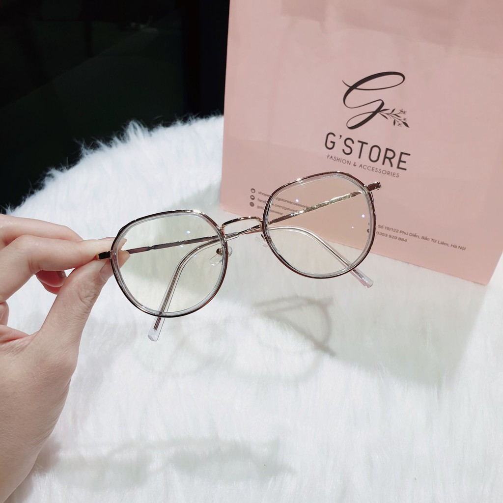 Gọng kính mắt tròn hợp kim Qiwa Eyewear 2018, Kính cận nữ mắt tròn gọng kim loại