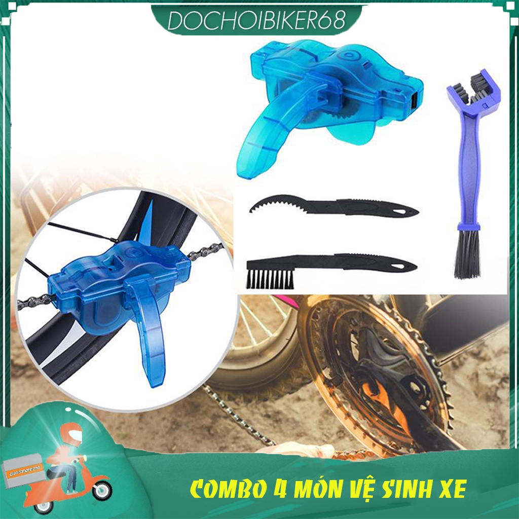 COMBO 4 MÓN RỬA, VỆ SINH XE ĐẠP