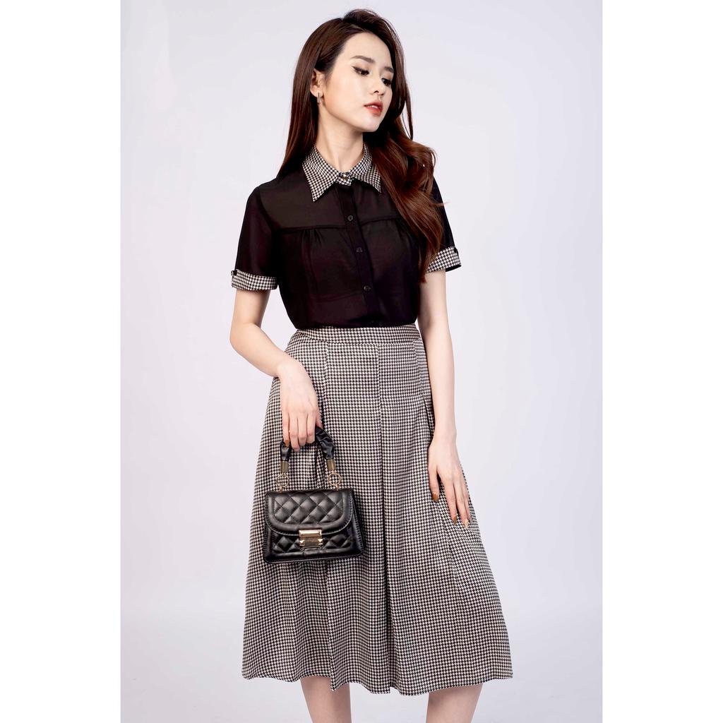 Chân váy dáng xòe, dài qua gối MMOutfit M-JU020221042