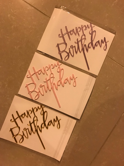 Chữ Happy Birthday Xinh Xắn Gắn Trang Trí Bánh Kem