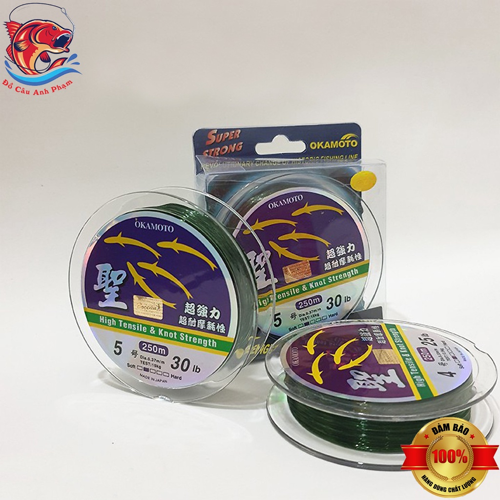 Cước Câu Cá 4 Con Cá Cơm Nhật Bản OKAMOTO Dây Câu Cá Siêu Dai Siêu Bền Siêu Rẻ Cuộn 250m