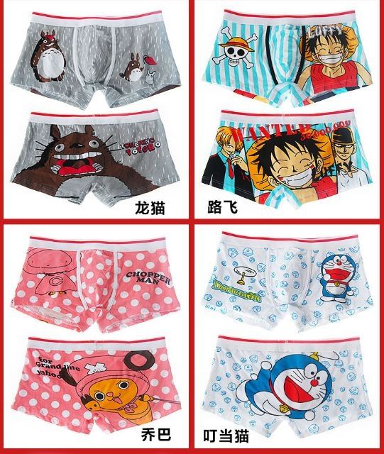 Hộp 4 Quần lót nam họa tiết hoạt hình nhật bản