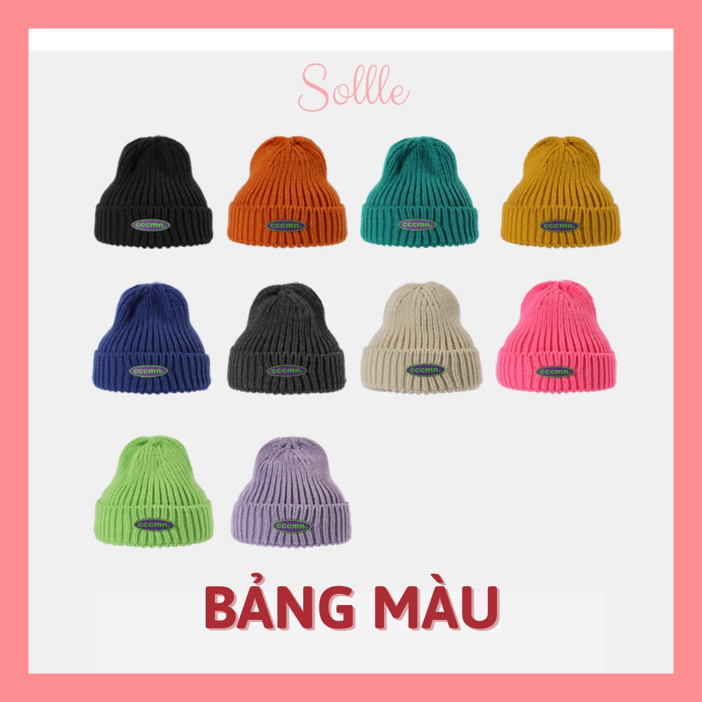 Mũ nón len beanie nam nữ trơn nhiều màu phong cách hip hop Hàn Quốc Sollle M01N