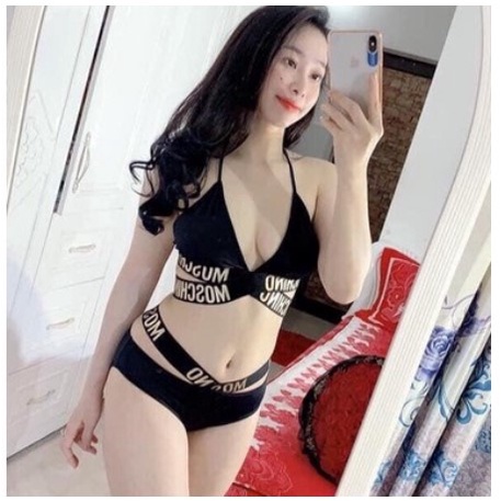 Bikini, Đồ Bơi Đi Biển Hai Mảnh Áo Moschino Chéo, Quần chéo tam giác BKN 42