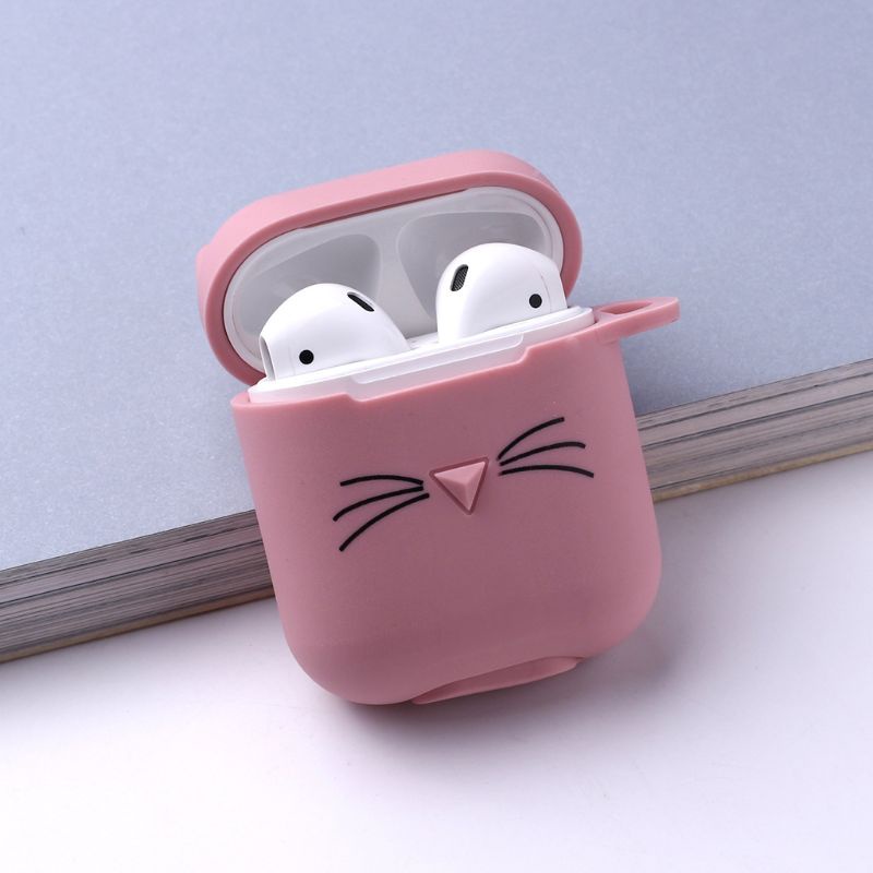Vỏ Bảo Vệ Hộp Sạc Tai Nghe Không Dây Chống Bụi Chống Rơi Kèm Móc Cho Airpods