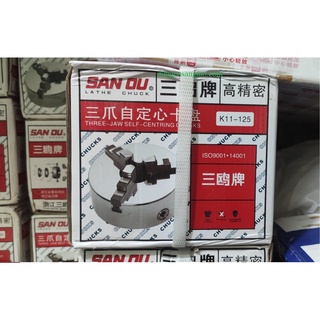 Đầu kẹp 3 chấu k11-125 / mâm cập máy tiện mini loại 3 chấu phi d125mm