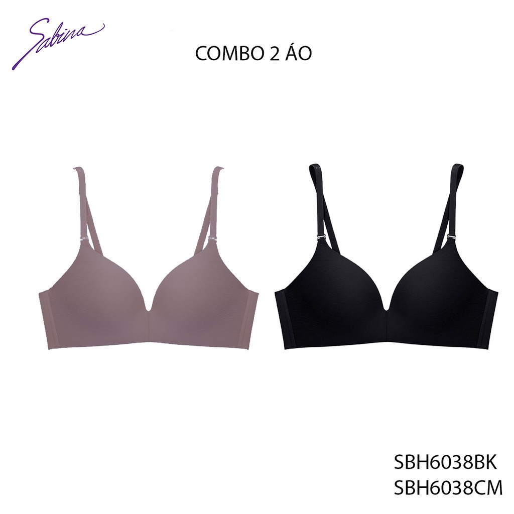 Combo 2 Áo Lót Không Gọng Mút Dày Vừa Màu Trơn Soft Doomm By Sabina SBH6038