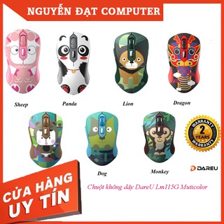 Chuột không dây dareu lm115g multicolor.hàng mai hoàng - bh 24 tháng