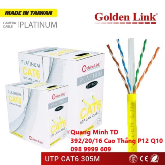 Cáp Mạng Goldenlink UTP Cat6 Bootrom Bấm Sẵn 2 Đầu 10M 15M 20M 25M 30M 40M 50M