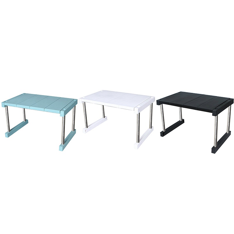 Tủ bếp Quầy kệ tổ chức Giá để gia vị có thể xếp chồng lên nhau có thể mở rộng cho nước sốt bát đĩa Màu đen