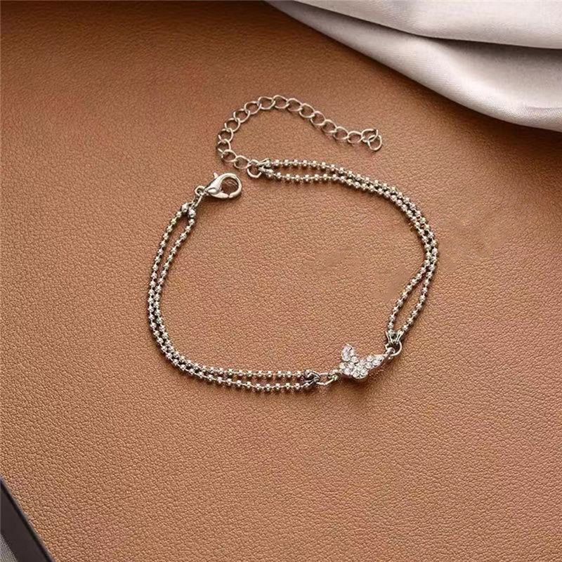 Vòng Đeo Tay Đính Đá Hình Bướm Phong Cách Hàn Quốc Dành Cho Nữ