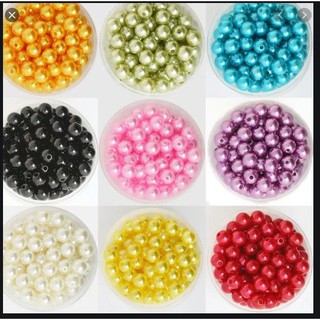 25 gam hạt châu, hạt cườm,hạt bẹt nhựa đủ màu nhiều size 4-6-8-10-12mm