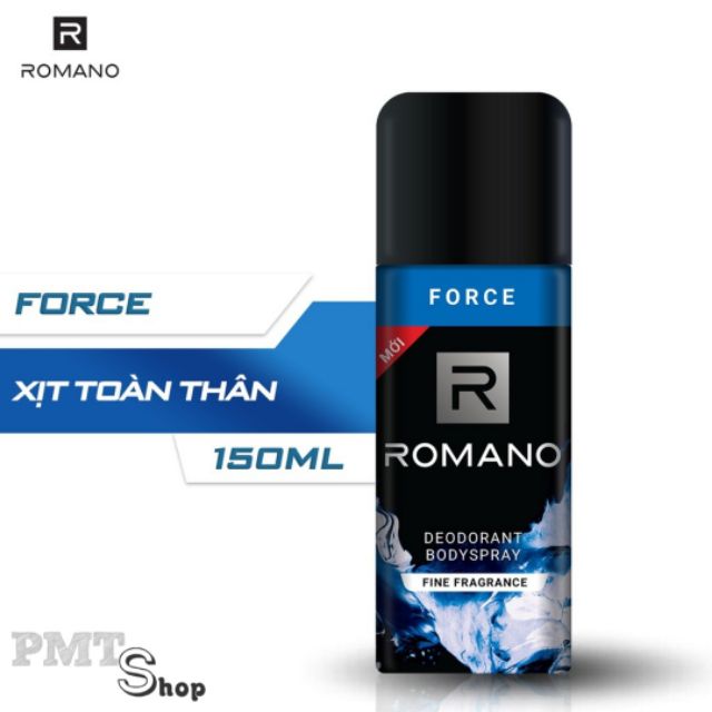 Xịt nước hoa toàn thân nam Romano 150ml Classic | Force | Vip | Attitude | Equity | Gentleman khử mùi, ngăn mồ hôi