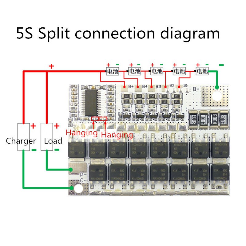 Bảng bảo vệ cân bằng pin 3S 4S 5S 12V BMS Pin Lithium 100A Polymer LifePo4