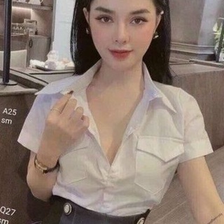 Áo sơ mi phối 2 túi trước sang chảnh😘