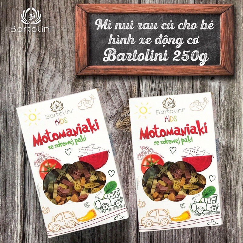 Nui Mì rau củ hữu cơ Bartolini (2 dòng sạch và hữu cơ) - nhập khẩu Ba Lan