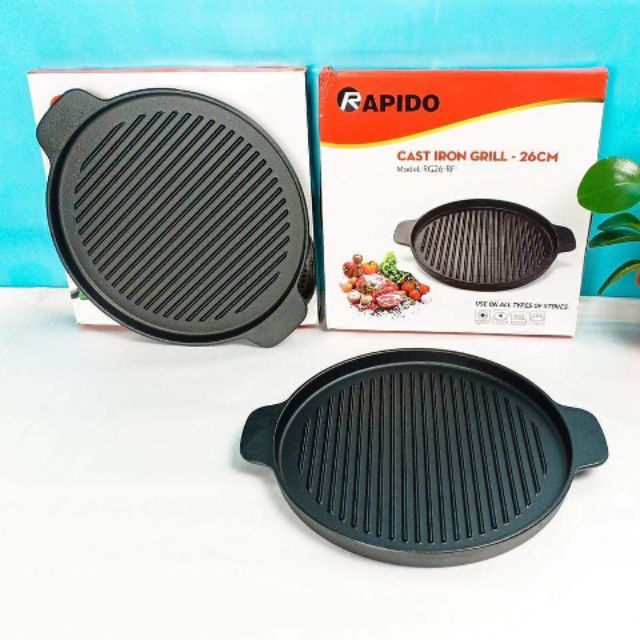 CHẢO NƯỚNG TRÒN RAPIDO 24cm ( DÙNG MỌI LOẠI BẾP)