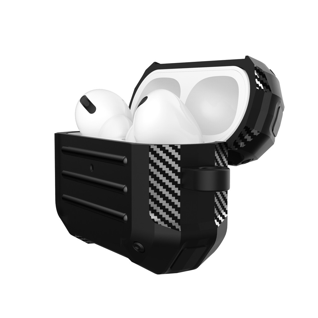 Case airpods pro và case airpods 2 Viền Carbon chất liệu silicon viền carbon chống bám bẩn - Tặng kèm móc treo