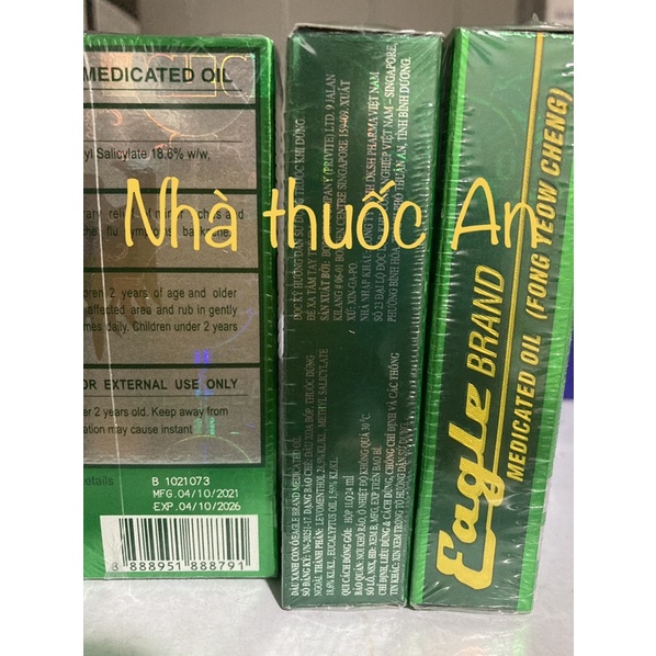 (1 chai) Dầu xanh con ó singapore chai 12ml