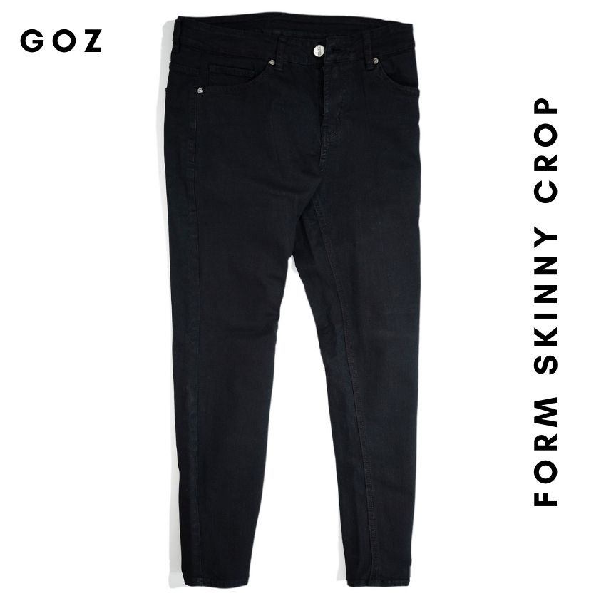 Quần Jean Nam GOZ Màu Đen, Rách Gối - Trơn ,Phom Ôm, Trẻ Trung, Thanh Lịch, Co Giãn Tốt , Size &lt; 84Kg
