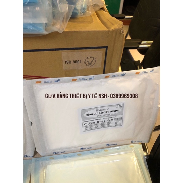 ❤️ Bông Gạc Đắp Vết Thương Bảo Thạch 15x20cm BÔNG BĂNG GẠC ĐẮP VẾT THƯƠNG HÚT DỊCH BẢO THẠCH 15cm x 20cm