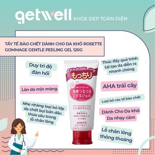 TẨY TẾ BÀO CHẾT CHO DA KHÔ ROSETTE PEELING GEL NHẬT BẢN–MÀU HỒNG
