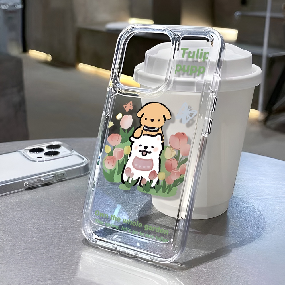 Ốp Điện Thoại Trong Suốt Hình Hoa / Cún Cho iphone 14 Pro Max 14 Plus 13 11 12 7Plus X XR XS Max