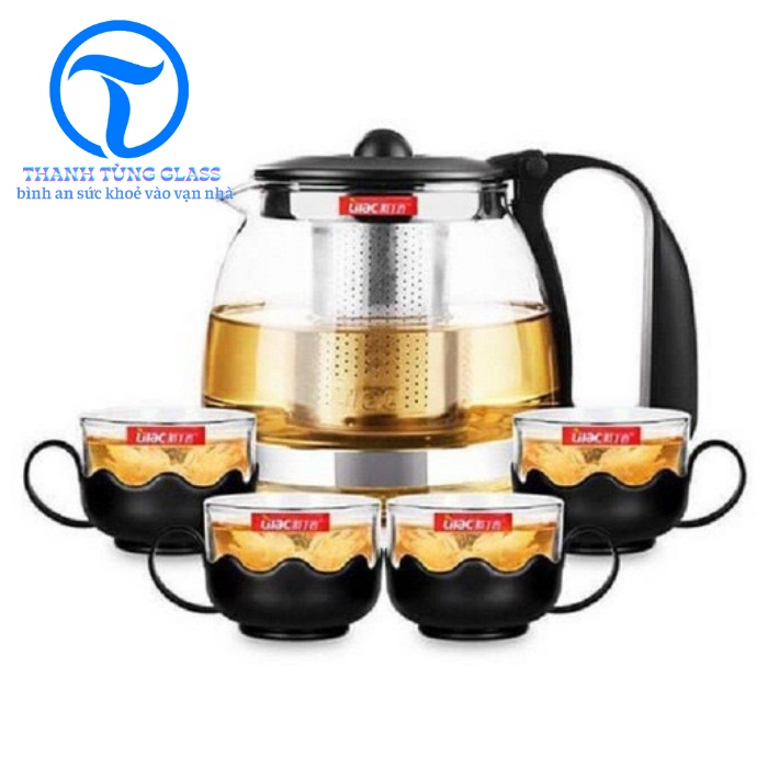 Bộ ấm trà lõi lọc và 4 ly thuỷ tinh