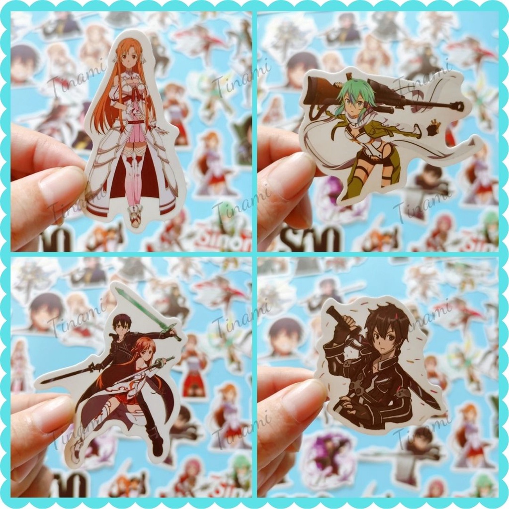 50 Sticker Sword Art Online Kirito Asuna hình dán anime manga chống nước trang trí laptop sổ tay quà tặng sưu tầm