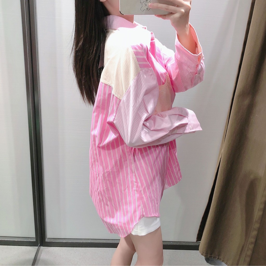 Áo sơ mi zara kẻ sọc phối nhiều màu