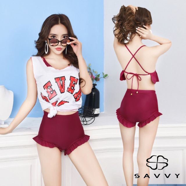 Đồ Bơi, Bikini đi biển Bèo 2 mảnh Hở Lưng SAVVY monokini