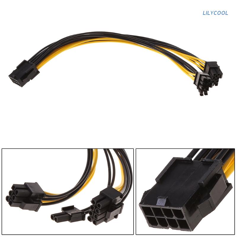 Dây cáp nguồn PCI-E 8Pin Female sang Dual 8Pin(6+2) Male