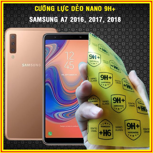 Dán cường lực nano mặt trước, sau, camera Samsung A7, A7 2016, A7 2017, A7 2018