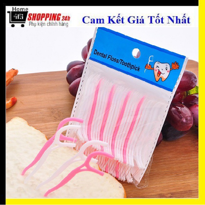 <Combo 25> Tăm Chỉ Nha Khoa Siêu Mỏng Hỗ Trợ Xỉa Răng US04627 (Màu Ngẫu Nhiên)