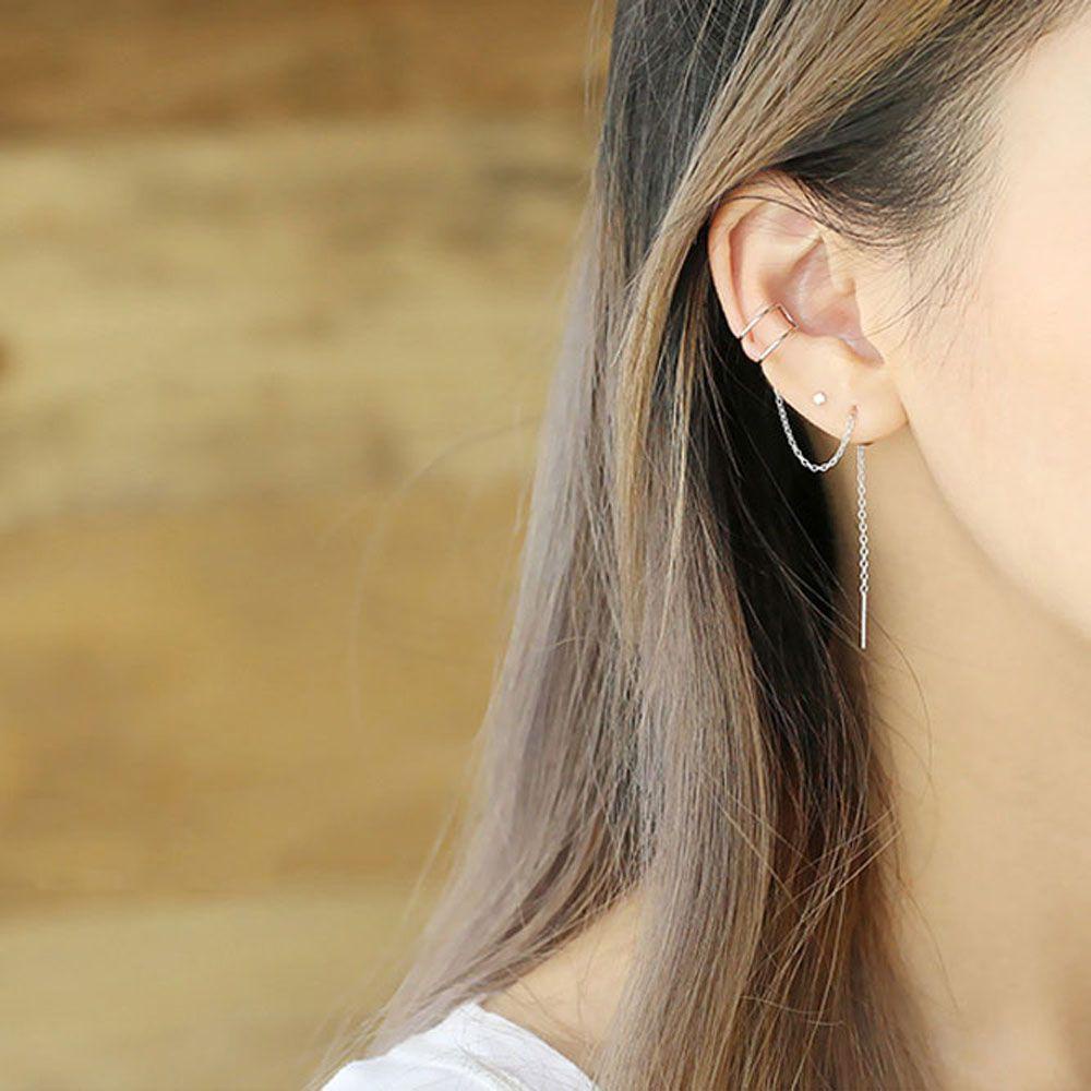 Bông Tai Dạng Kẹp Hình Tròn Phong Cách Hip Hop Thời Trang Cho Nữ