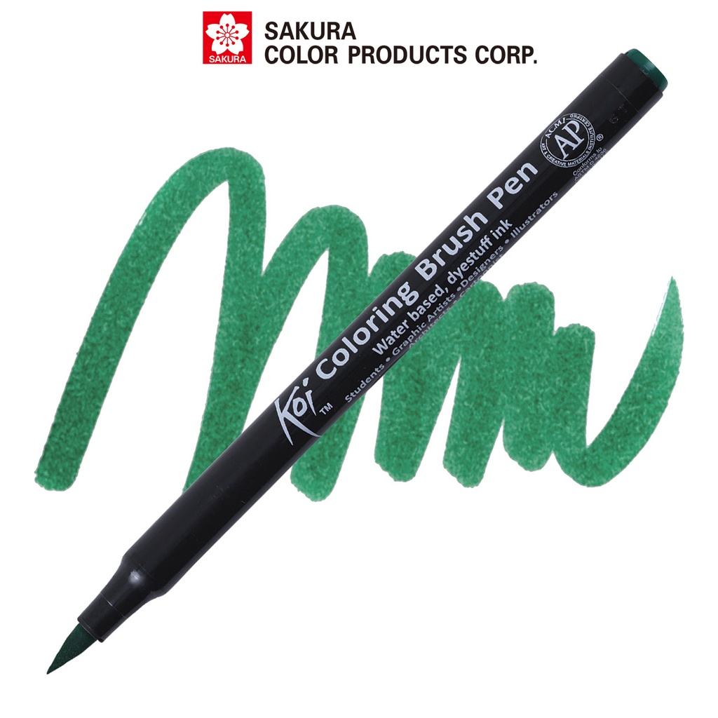 Bút lông màu nước ngòi cọ Sakura Koi Coloring Brush Pen Màu Green