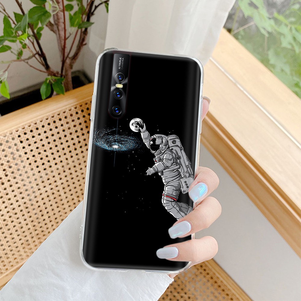 Samsung Galaxy J7 Pro J6 J8 Prime Duo Plus 2018 Transparent Case Casing VM109 Space Moon Soft Cover