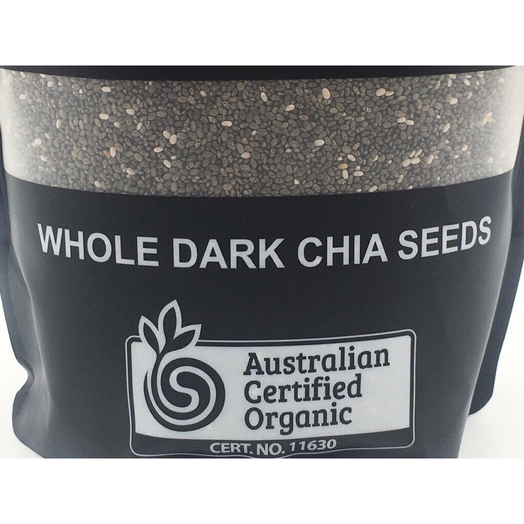 1Kg Hạt Chia Úc Organic Chia Seeds Túi Đen hàng chuẩn date mới