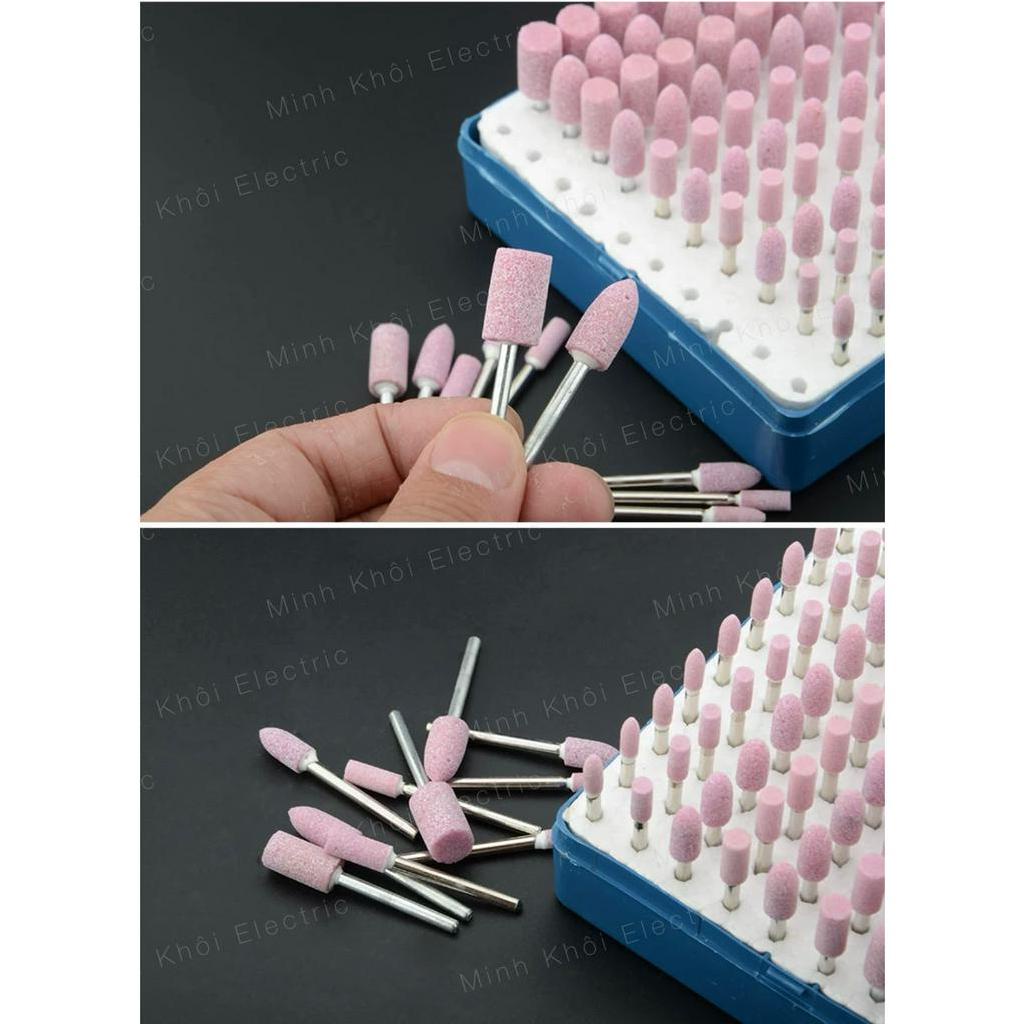Bộ đá mài khắc hàng tốt, đánh bóng 100 chi tiết, đá mài cà rem,mũi mài đá mini