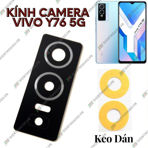 Mặt kính camera vivo y76 5g có sẵn keo