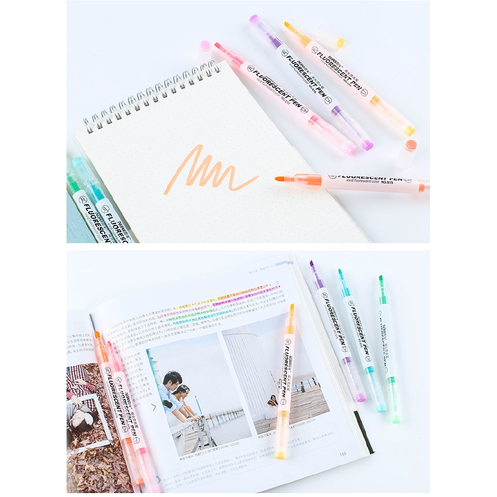 6 / 12 Màu Bút Đánh Dấu Hai Đầu